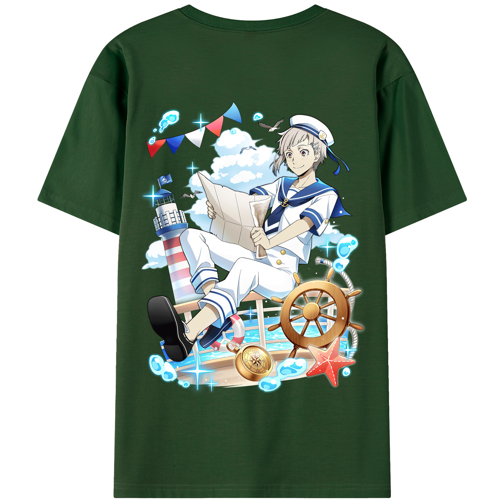 （画像用） 文豪ストレイドッグス Bungo Stray Dogs 綿100％半袖Tシャツ（背面プリント）